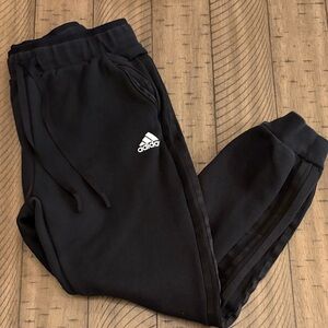 Adidas Kids Black Sweatpants with White Logo